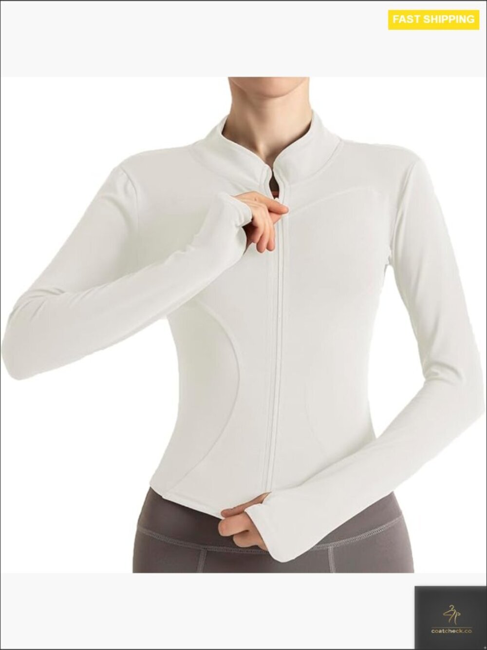 Cropped Lightweight Full Zip Running Track Jacket Slim Fit Athletic Top with